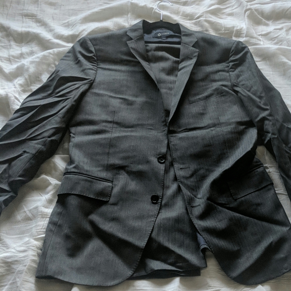 J. Crew Ludlow Suit Charcoal Herringbone (40L)